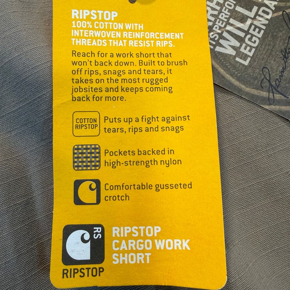 Brand New Carhartt Mens 44 Ripstop Cargo Work Shorts Cotton Gorpcore Relaxed Fit - Picture 6 of 8